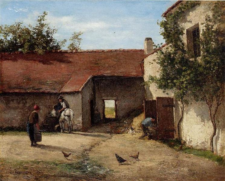 Farmyard, c.1863 - Каміль Піссарро