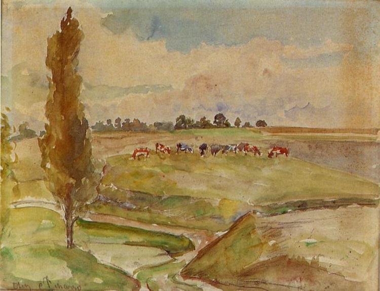 Landscape at Osny, c.1882 - c.1883 - Камиль Писсарро