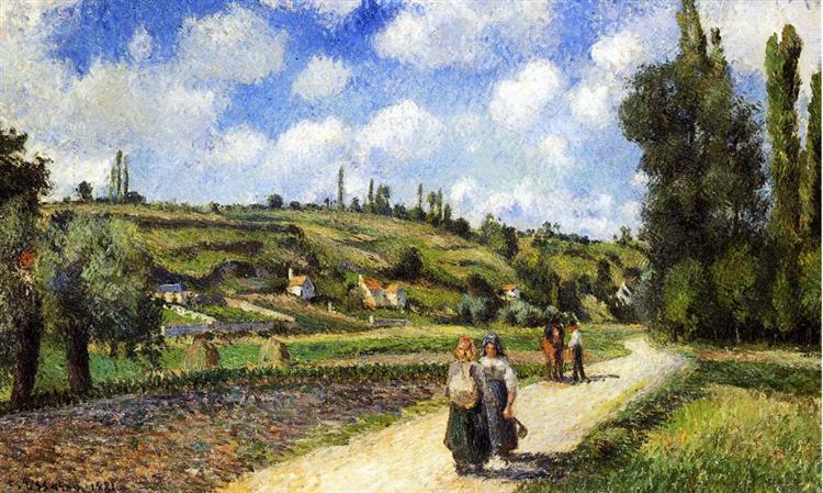 Landscape near Pontoise, the Auvers Road, 1881 - Каміль Піссарро