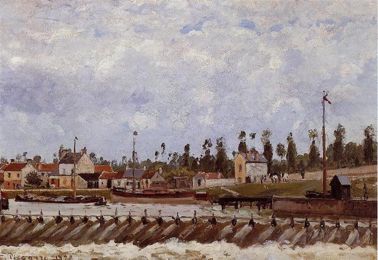 Pontoise Dam, 1872 - Camille Pissarro