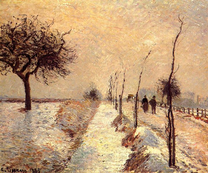 Road at Eragny, Winter, 1885 - Camille Pissarro