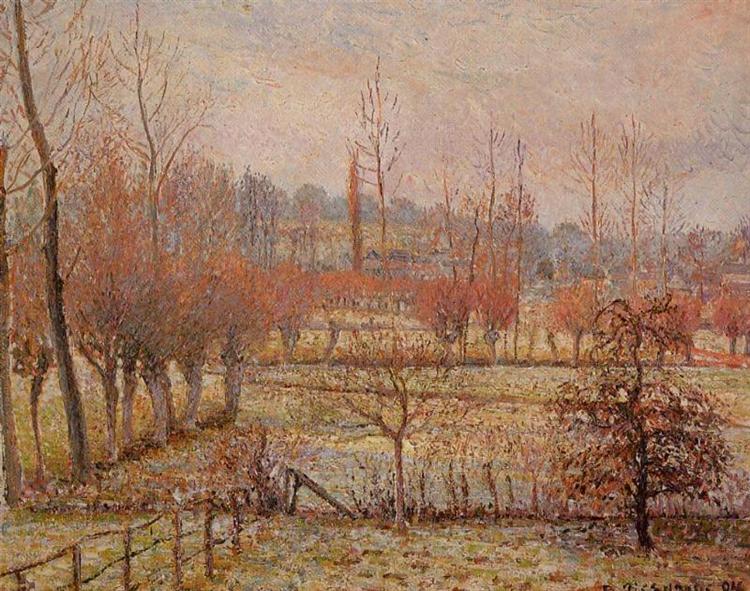 Snow Effect at Eragny, 1894 - Камиль Писсарро