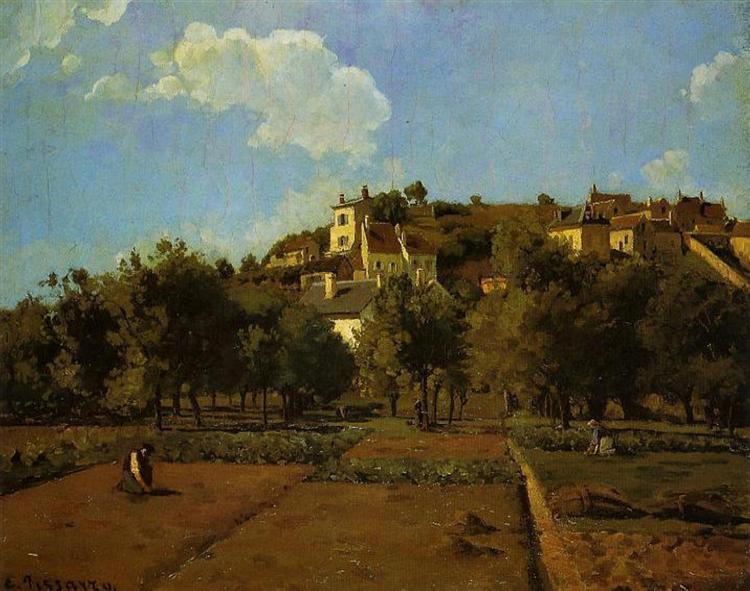 The Gardens of l'Hermitage, Pontoise, c.1867 - Камиль Писсарро