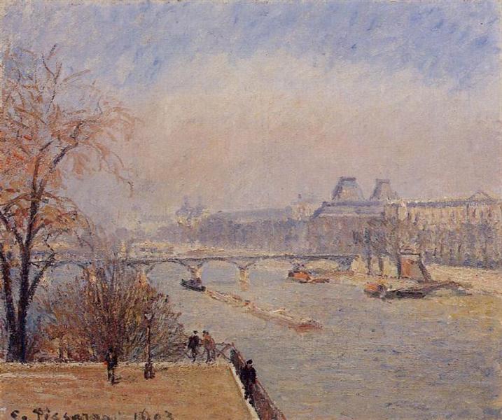 The Louvre, March Mist, 1903 - 卡米耶·畢沙羅