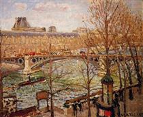 The Pont du Carrousel, Afternoon - 卡米耶·畢沙羅