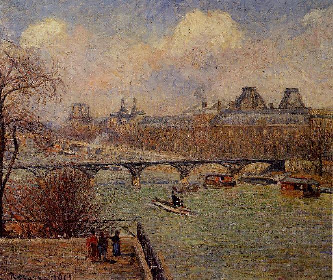 View of the Seine from the Raised Terrace of the Pont Neuf, 1901 - Камиль Писсарро