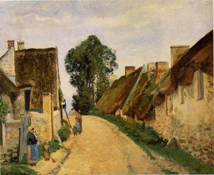 Village Street, Auvers-sur-Oise, 1873 - Камиль Писсарро