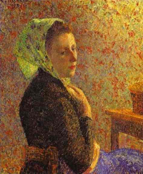 Woman wearing a green headscarf, 1893 - Camille Pissarro