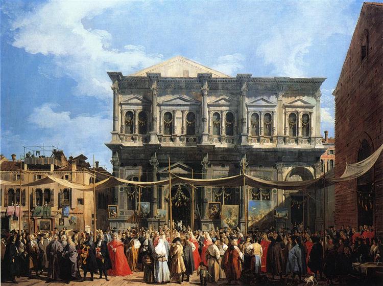 Feast of San Rocco (The Doge Visiting the Church and Scuola di S. Rocco), c.1735 - Каналетто