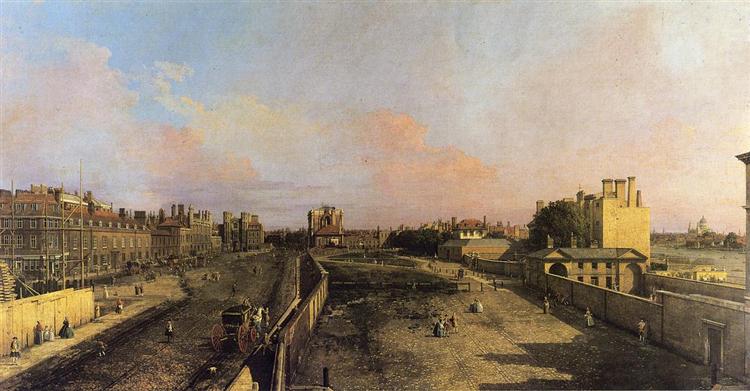 London Whitehall and the Privy Garden looking North, c.1747 - 加纳莱托