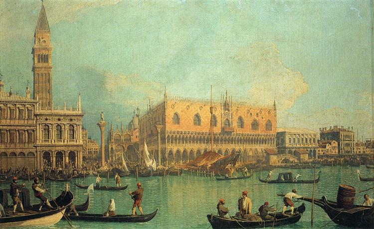 The Doge's Palace with the Piazza di San Marco, 1735 - 加纳莱托