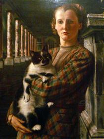 Wilma with a Cat - Carel Willink