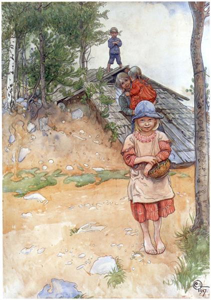 By the Cellar, 1917 - Carl Larsson