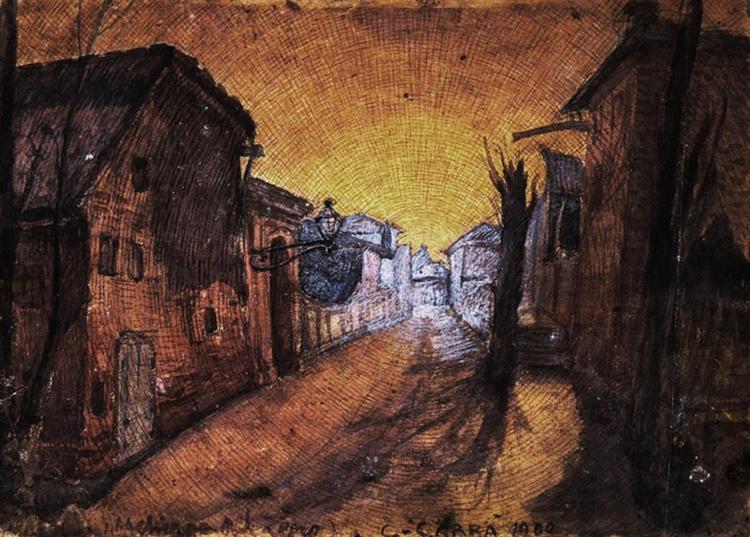 La strada di casa, 1900 - Carlo Carra