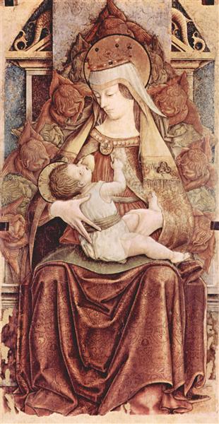 Enthroned Madonna (Enthroned Maria lactans), 1470 - 1473 - Карло Крівеллі