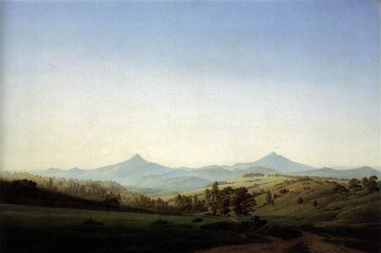 Bohemian Landscape with Mount Milleschauer, 1808 - Caspar David Friedrich