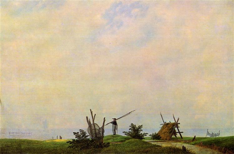 Rivage avec pêcheur, 1807 - Caspar David Friedrich