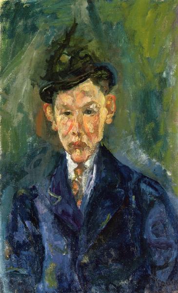 Young Man Wearing a Small Hat, c.1916 - Хайм Сутін