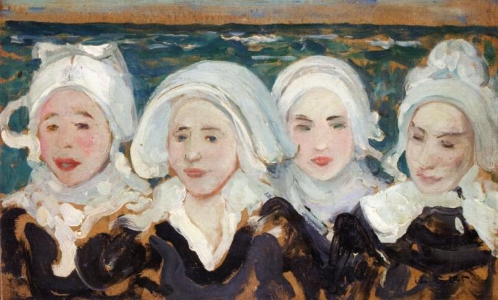 Four Breton Women at the Seashore, 1893 - Шарль Котте