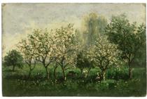 Apple Trees in Blossom - Charles-Francois Daubigny