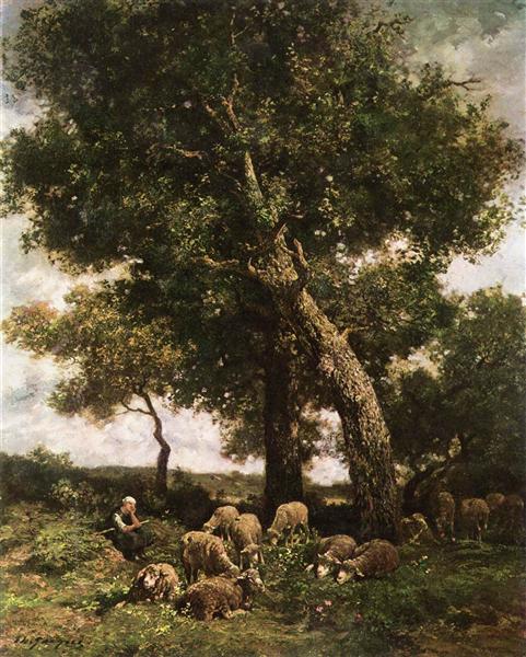 On the Pasture, 1860 - Charles Jacque