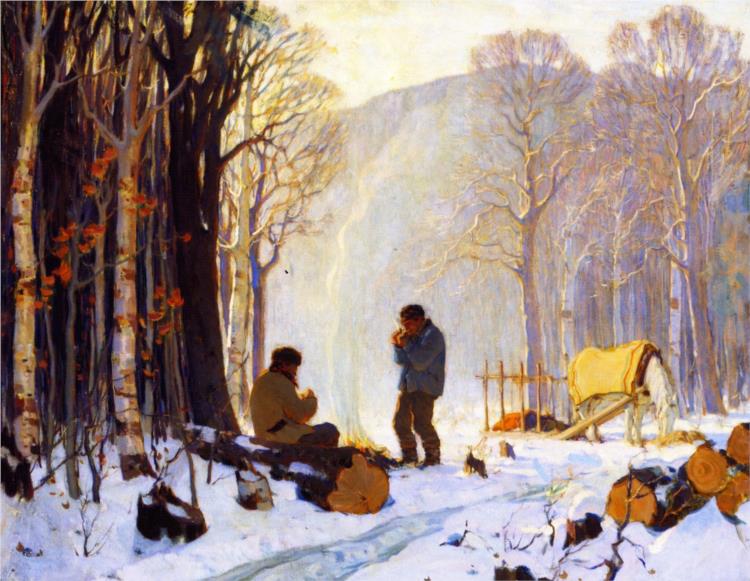 Early Winter Morning in the Woods, Baie-Saint-Paul, 1924 - Clarence Gagnon
