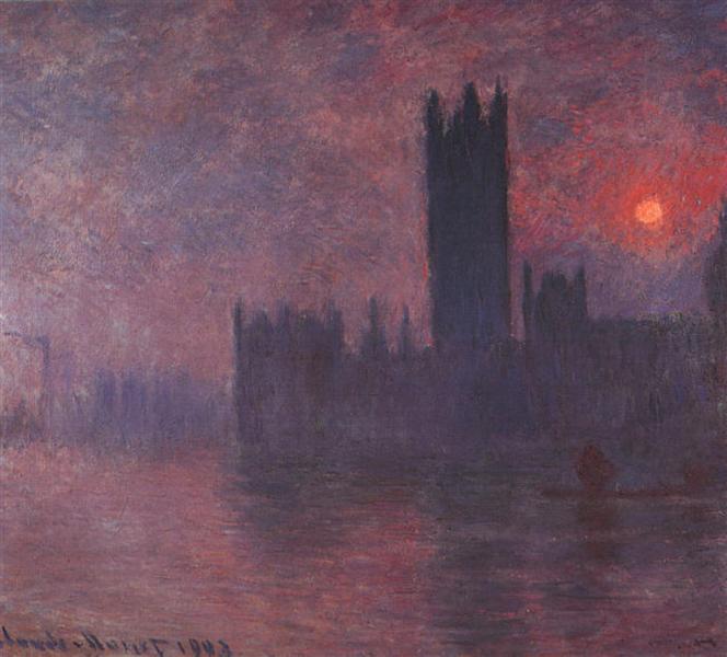 Вестминстерский дворец на закате, 1903 - Клод Моне