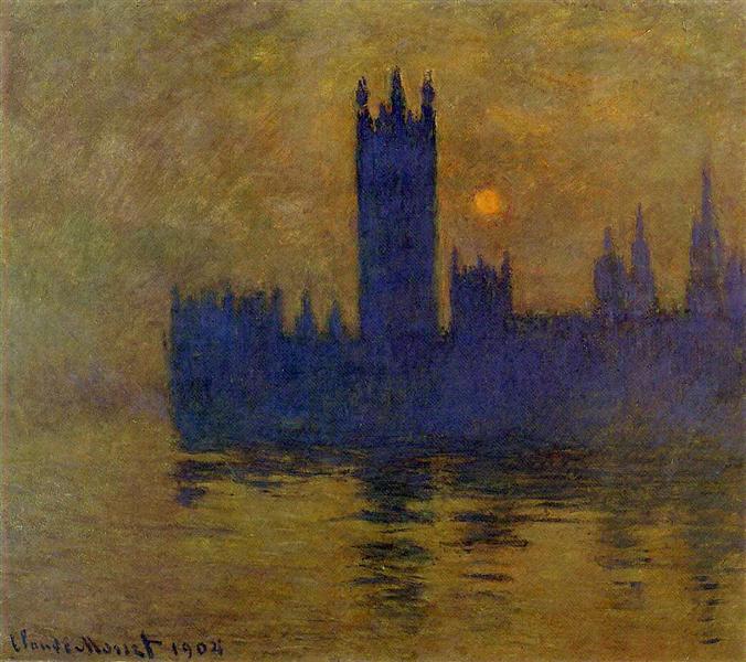Вестминстерский дворец, закат, 1904 - Клод Моне