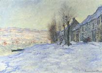Coucher de soleil sur la neige à Lavacourt - Claude Monet