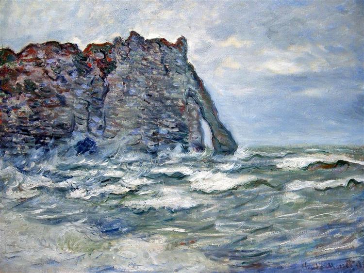 Port d`Aval, Rough Sea, 1883 - 莫內