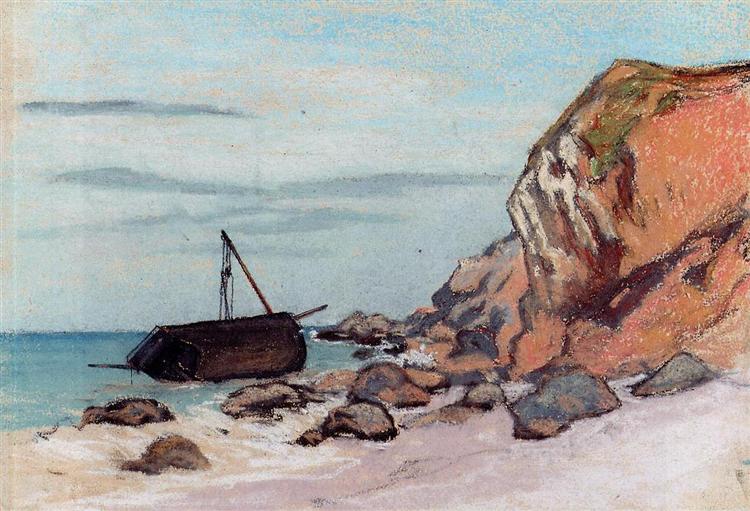 Saint-Adresse, Beached Sailboat, 1865 - Claude Monet