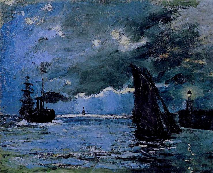 Seascape, Night Effect, 1866 - 莫內