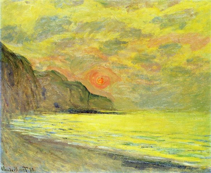 Sunset, Foggy Weather, Pourville, 1882 - 莫內
