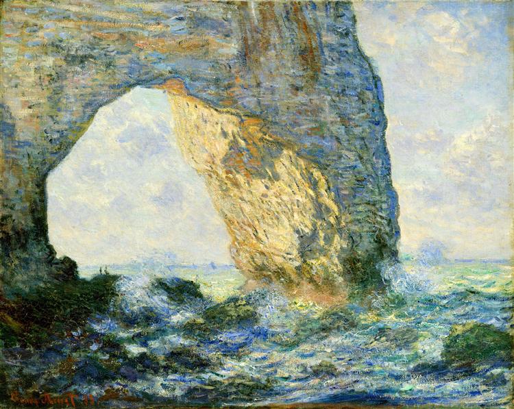 The Manneport, Rock Arch West of Etretat, 1883 - 莫內