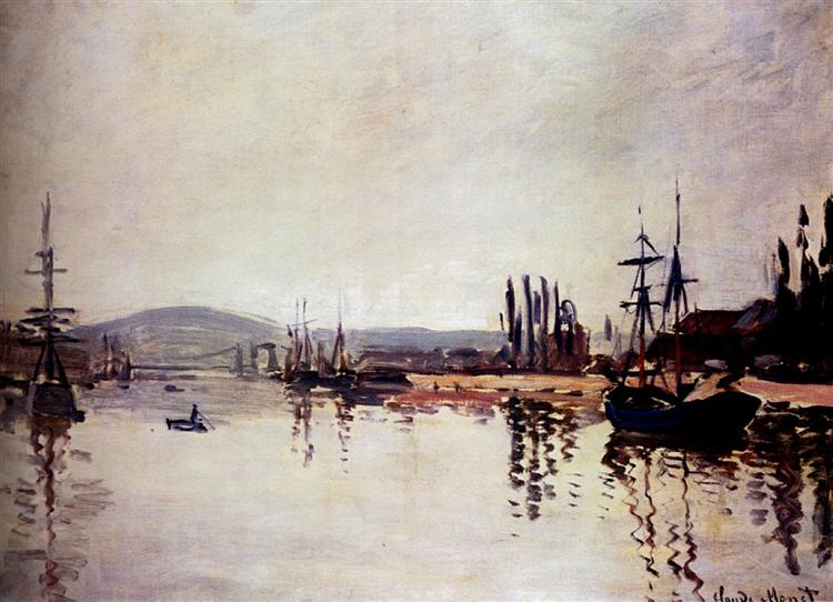 The Seine Below Rouen, 1872 - 莫內