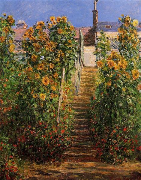 The Steps at Vetheuil, 1881 - Claude Monet