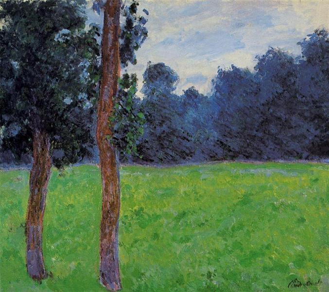 Two Trees in a Meadow, 1886 - 莫內