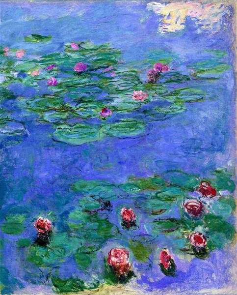 Красные водяные лилии, 1914 - 1919 - Клод Моне