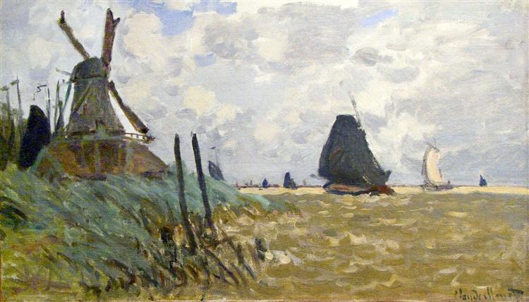 Windmill near Zaandam, 1871 - 莫內