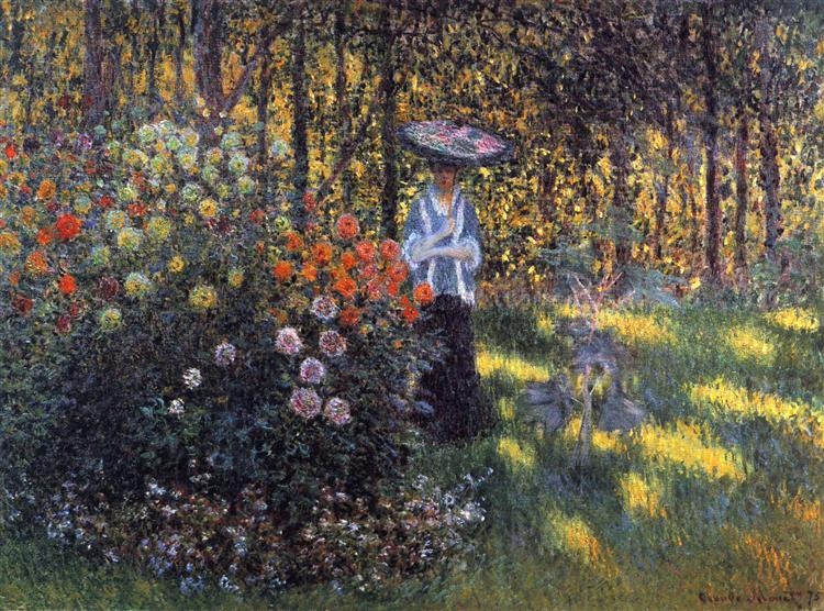 Woman With A Parasol In The Garden In Argenteuil 1875 Claude