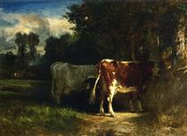 Cows in a Landscape - Constant Troyon