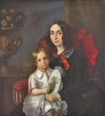 Anica Manu with her child - Константин Даниэль Розенталь