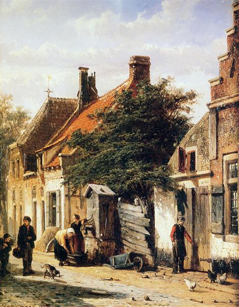 Walstraatje in Harderwijk - Cornelis Springer