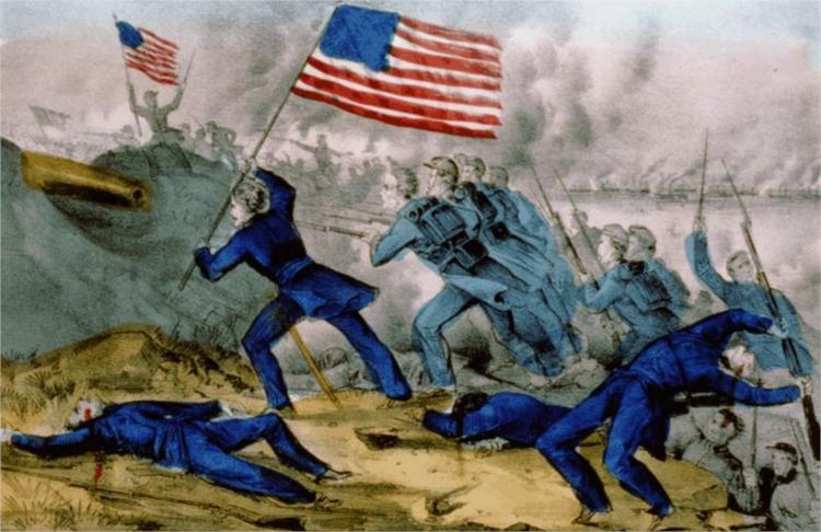Capture of Roanoke Island, Feby. 8th 1862, 1862 - Куррье и Айвз