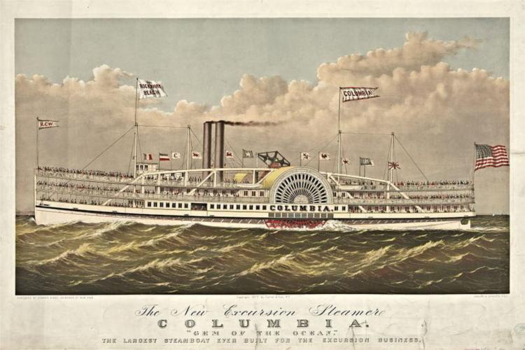 Columbia, New York excursion steamship, built 1877, 1877 - Currier & Ives