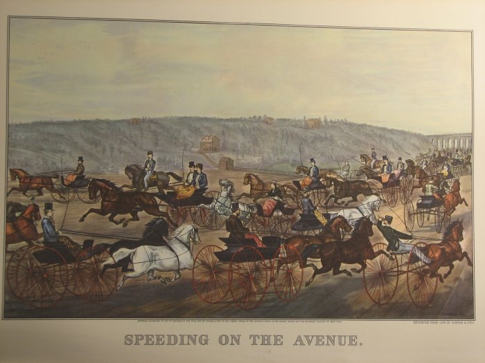 Speeding on the Avenue, 1870 - Currier & Ives