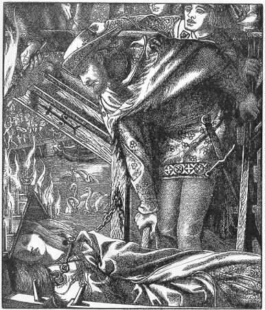 The Lady of Shalott (Moxon Tennyson), 1857 - Данте Габриэль Россетти