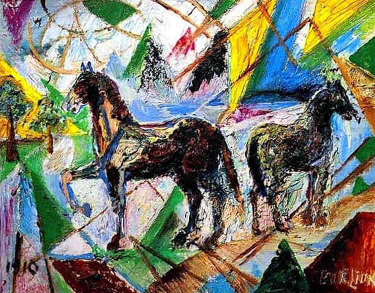 Лошадки, 1910 - Давид Бурлюк