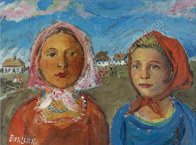 Two sisters - Давид Бурлюк