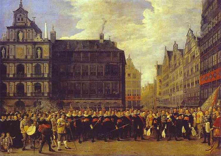 Members of Antwerp Town Council and Masters of the Armaments Guild, 1643 - David Teniers, o Jovem